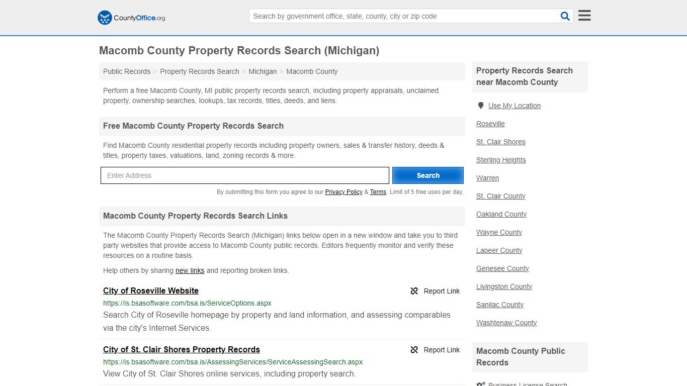Macomb County Property Records Search (Michigan) - County Office